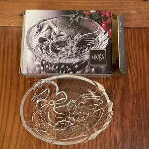 Mikasa Crystal Christmas Candy Dish